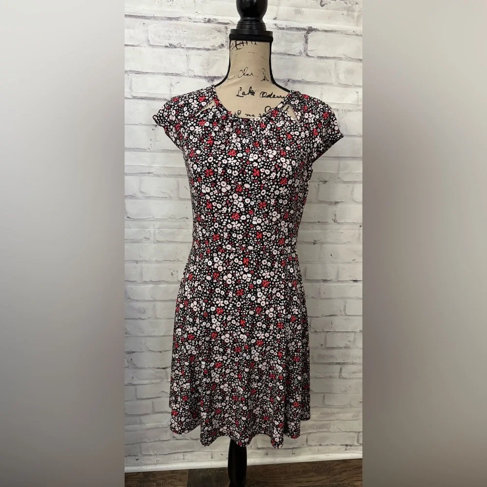 Michael Kors XS Brooks Floral Print Cut Out Dress Career Feminine Work Casual